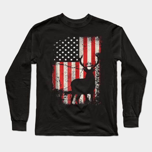 Deer Hunting Flag Long Sleeve T-Shirt by wcfrance4